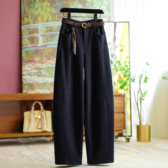 Damen Bequeme und modische Hose mit Gürtel Shop Nory