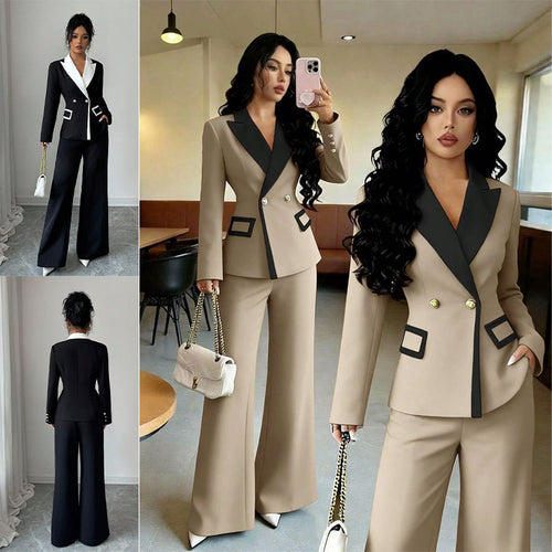 Damen Elegantes Doppelreihiges Blazer-Set Shop Nory