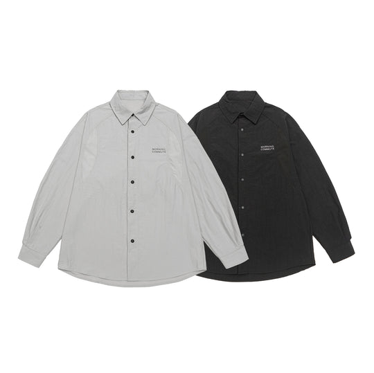 Unisex Leichtes Overshirt im Coach-Stil mit Hemdkragen und Brustprint Shop Nory