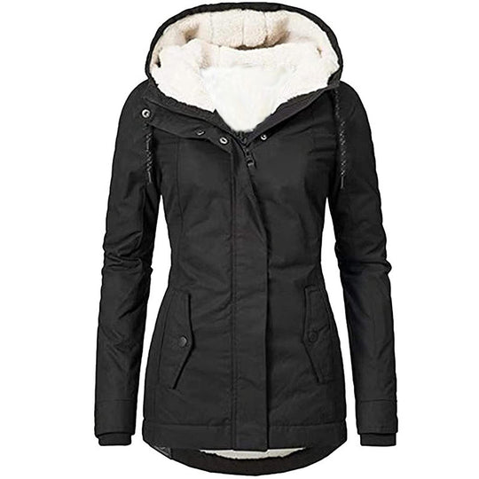 Damen Parka mit Teddyfutter, Kapuze und taillierter Silhouette Shop Nory