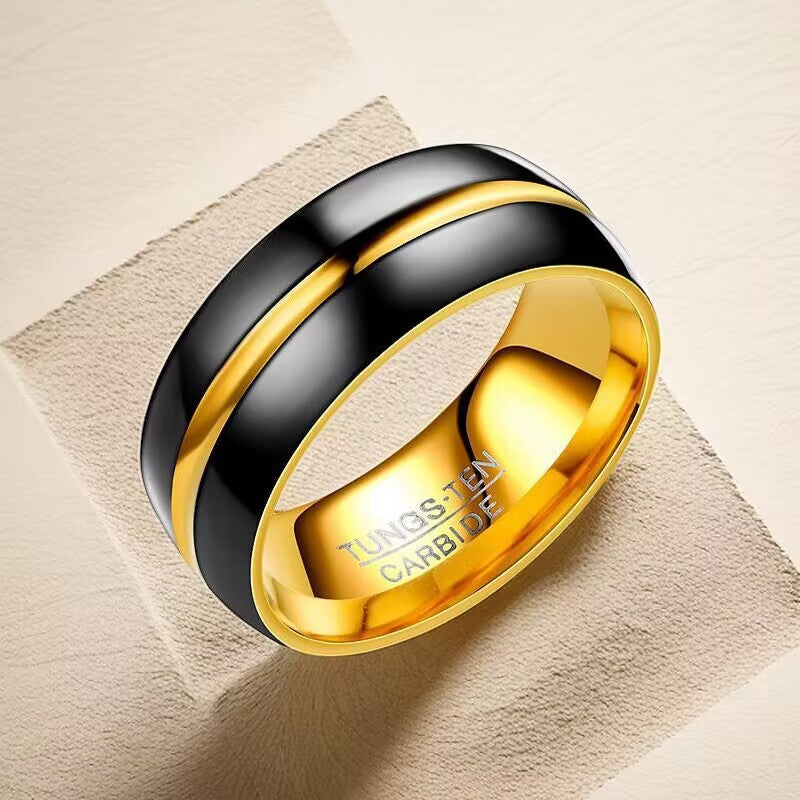 Herren Ring mit edler, zweifarbiger Gestaltung aus Wolframkarbid Shop Nory