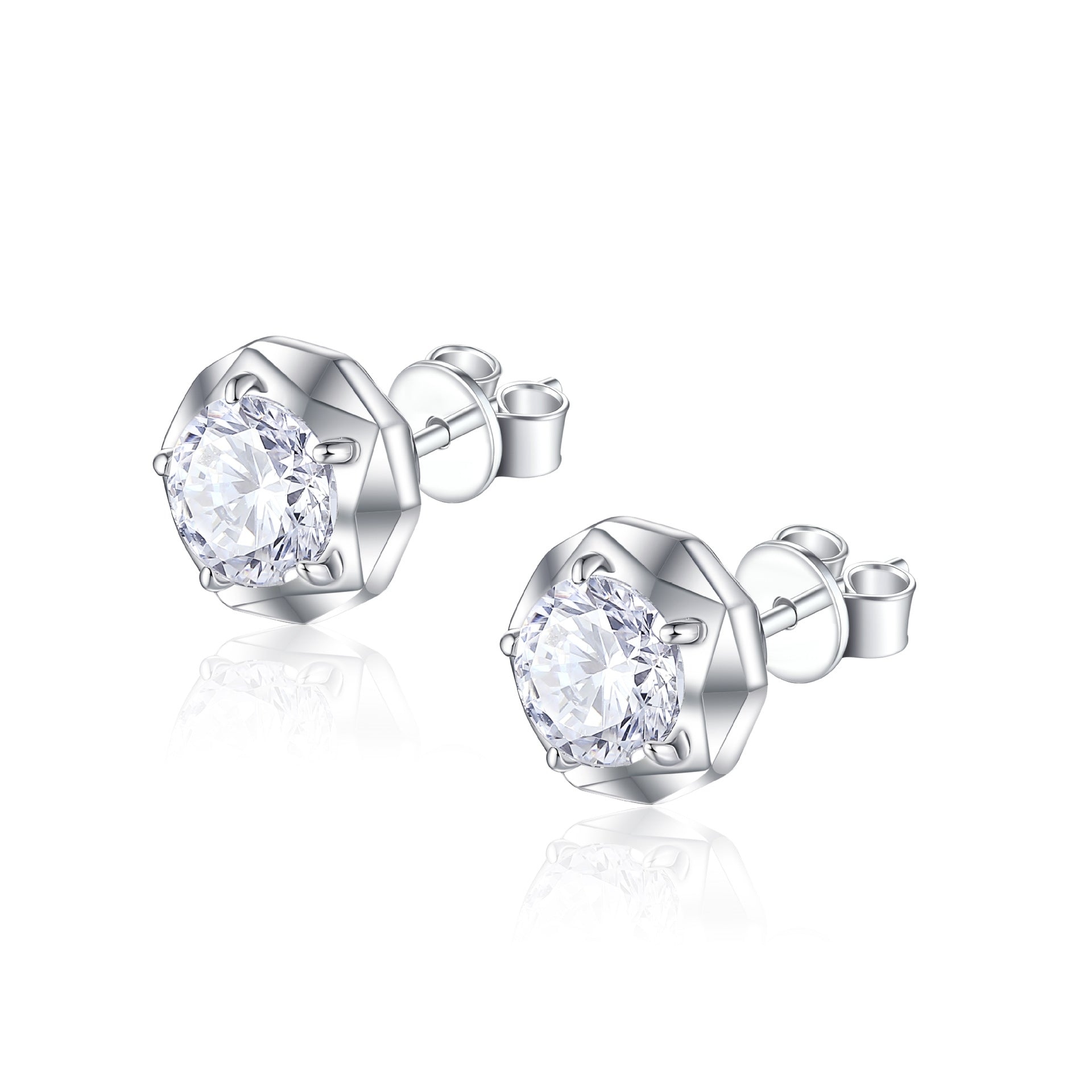 Damen Ohrringe mit gefassten Zirkonia Kristallen Shop Nory