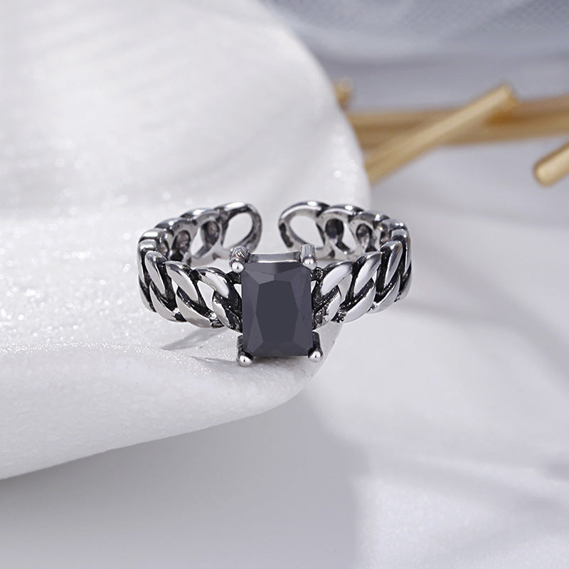 Damen Offener Ring mit kunstvollem Blattdesign Shop Nory