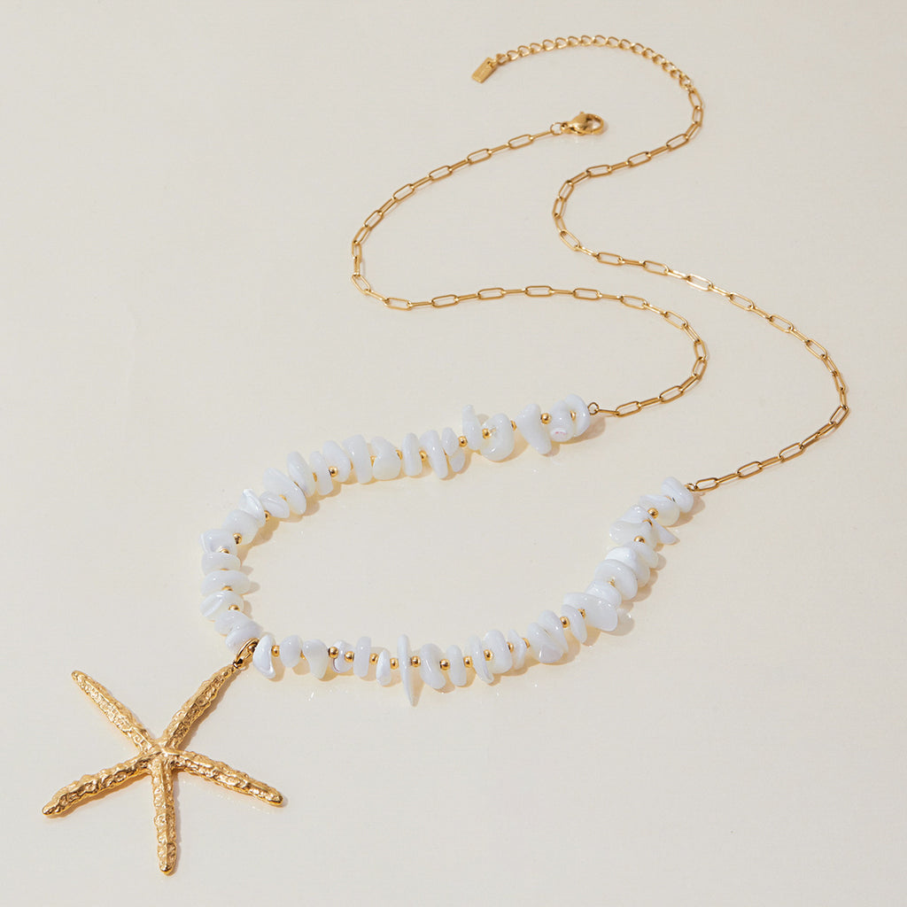 Damen Halskette mit frischen Perlen und hypoallergenem Edelstahl Shop Nory