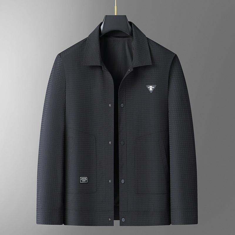 Herren Leichte technische Coachjacke mit Ripstop-Struktur, Druckknöpfen und aufgesetzten Taschen Shop Nory