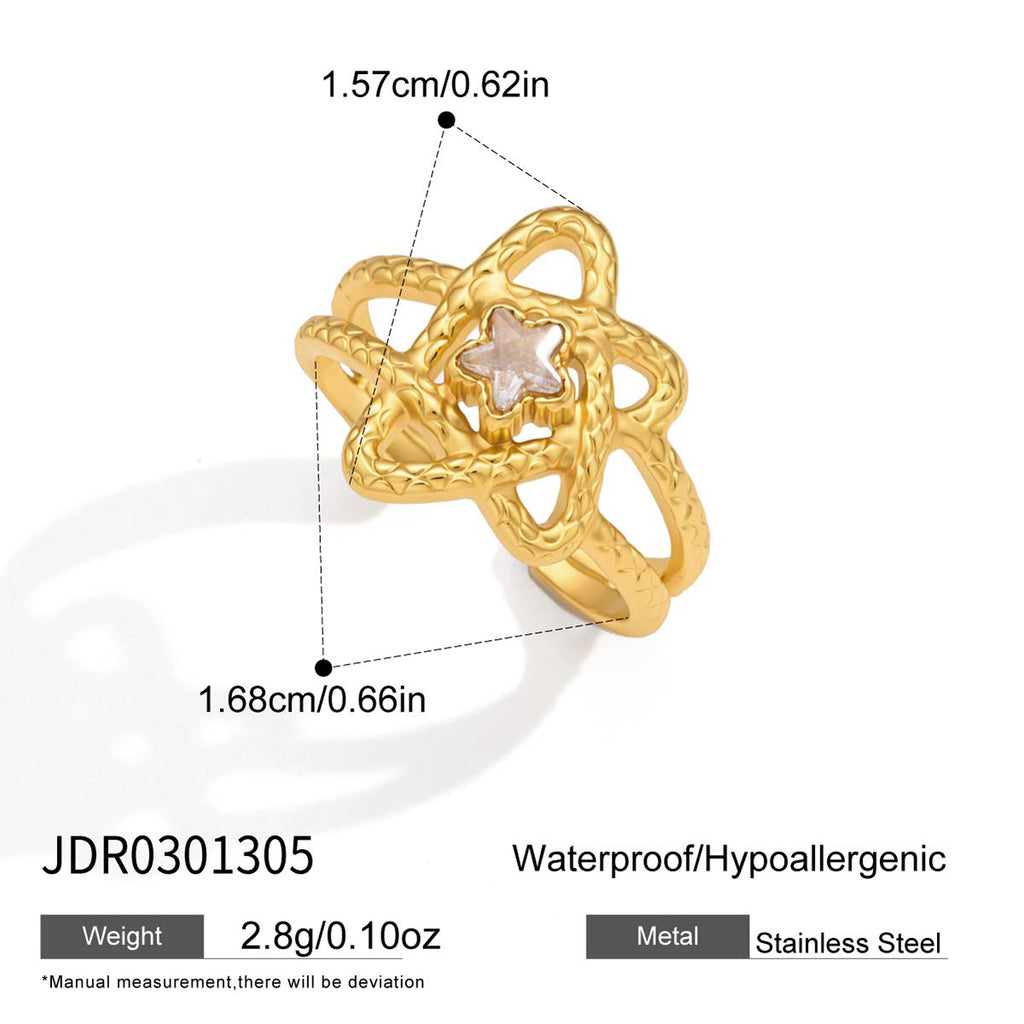 Damen offener Ring mit künstlerischem Herzdesign und hypoallergenen Eigenschaften Shop Nory