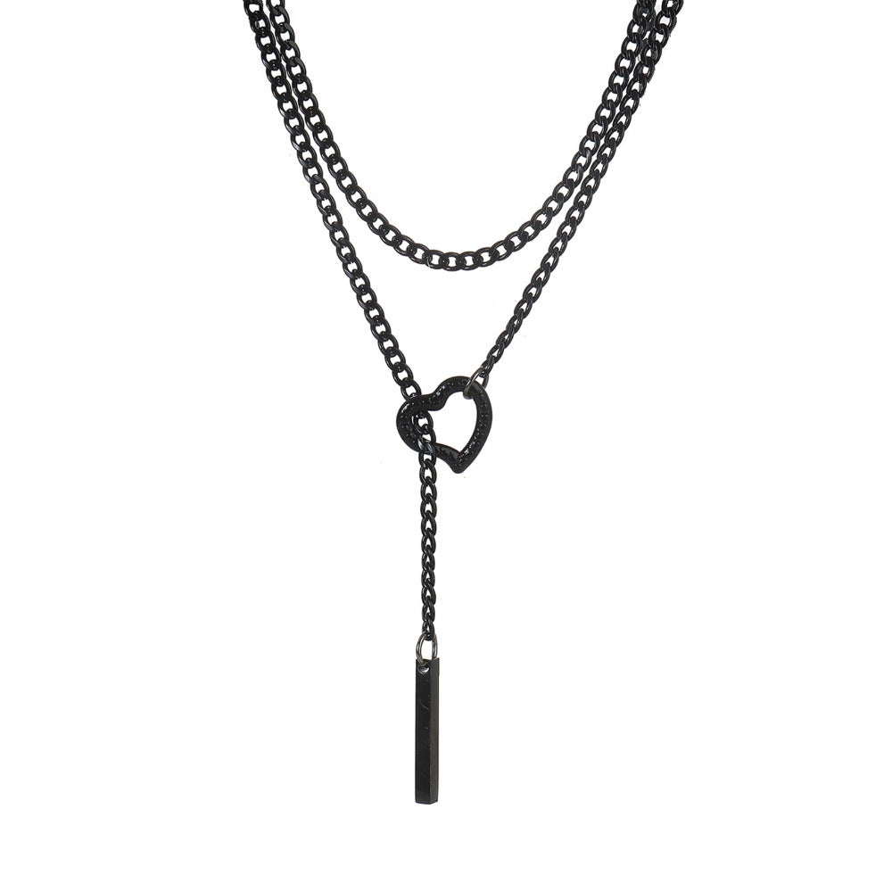 Damen Halskette mit herzförmigem Anhänger und modernen Gliederketten Shop Nory