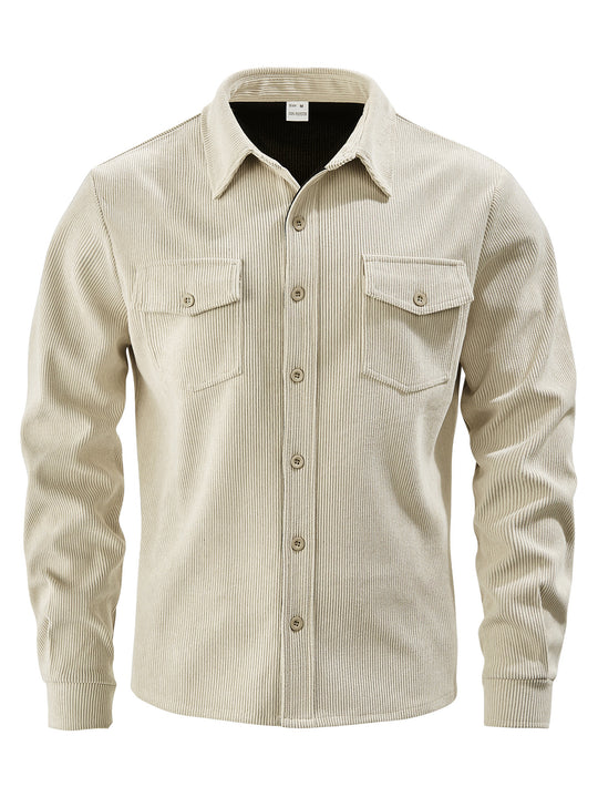 Herren Kordhemdjacke aus breitem Cord mit Pattentaschen und Hemdkragen Shop Nory
