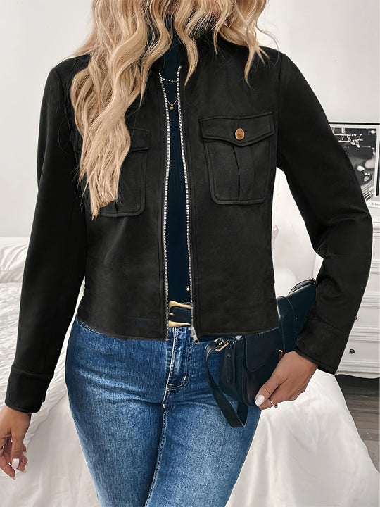 Damen Modische Kurzjacke aus Wildleder