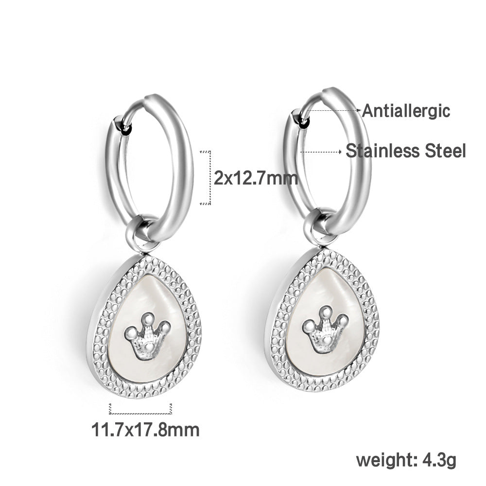Damen elegante Halskette mit funkelndem Anhänger aus Edelstahl und goldplattierter Kette Shop Nory