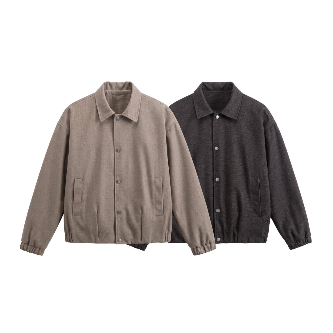 Herren Kurz geschnittener Wollmix‑Blouson mit verdeckter Druckknopfblende Shop Nory