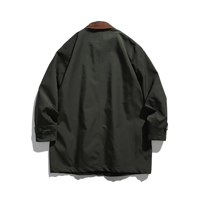 Herren Wachsbeschichteter Outdoor-Mantel mit Cordkragen Shop Nory