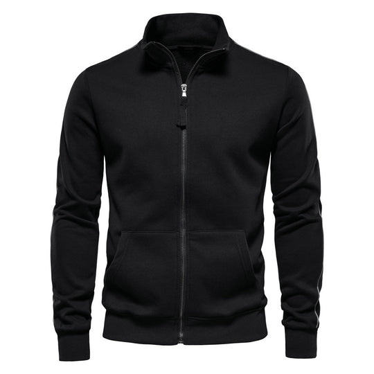 Herren Sweatjacke mit hohem Kragen und durchgehendem Reißverschluss
