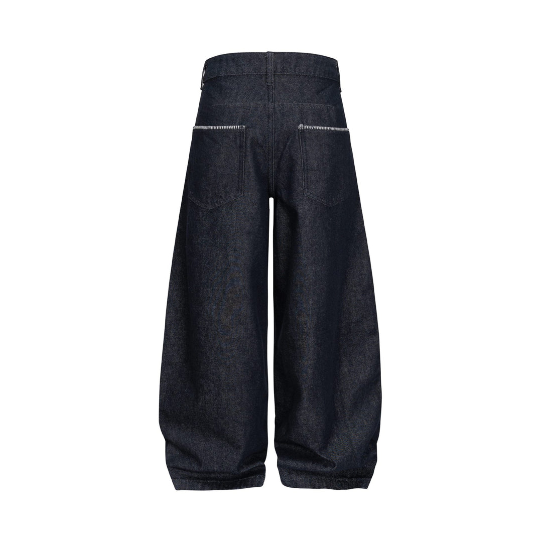 Damen Weite Denim-Hose im Culotte-Style mit hohem Bund und elastischem Saum Shop Nory