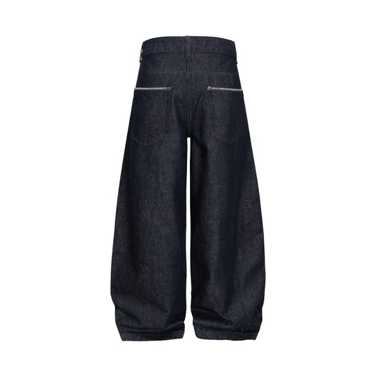 Damen Weite Denim-Hose im Culotte-Style mit hohem Bund und elastischem Saum Shop Nory