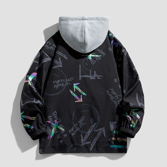Damen Modische Kapuzenjacke mit grafischem Design Shop Nory