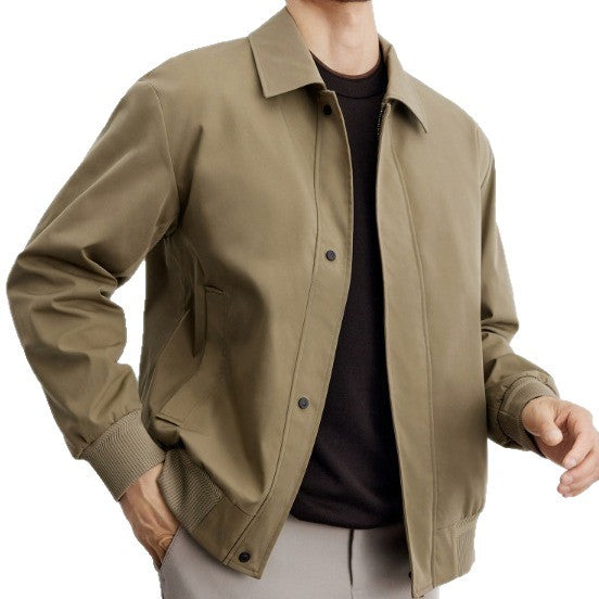 Herren klassische Harringtonjacke mit Rippsaum und verdecktem Reißverschluss Shop Nory