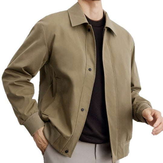 Herren klassische Harringtonjacke mit Rippsaum und verdecktem Reißverschluss Shop Nory