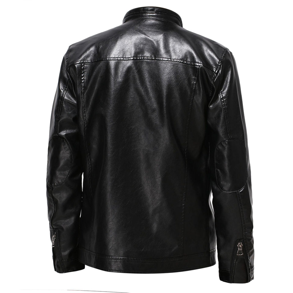 Herren stylische Kunstleder-Motorradjacke im Biker-Stil