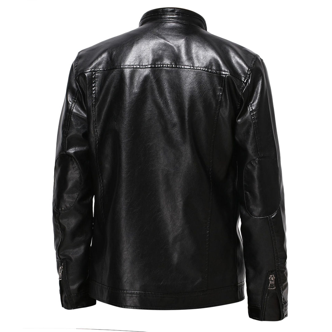 Herren stylische Kunstleder-Motorradjacke im Biker-Stil