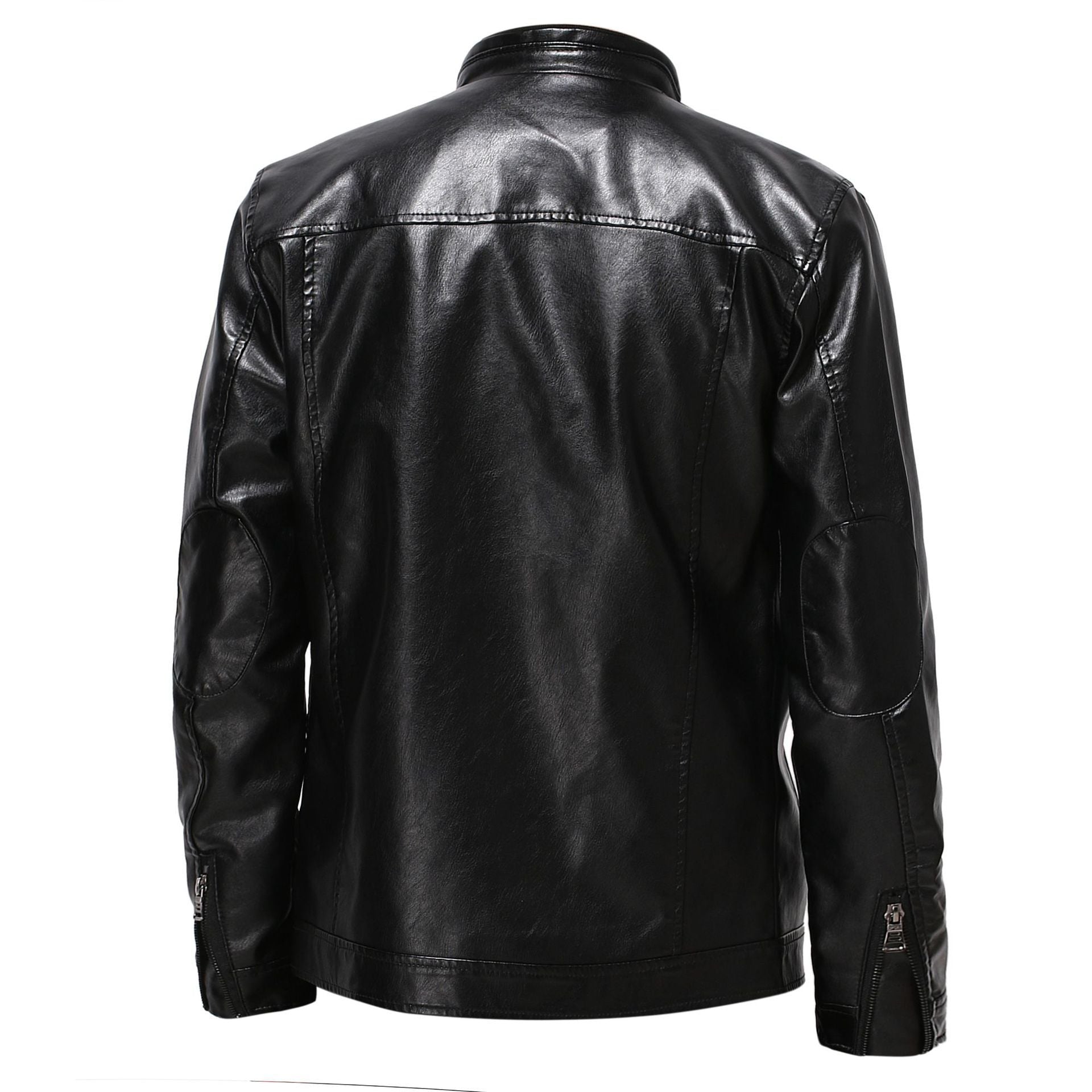 Herren stylische Kunstleder-Motorradjacke im Biker-Stil