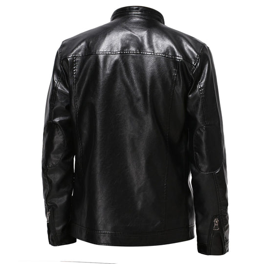 Herren stylische Kunstleder-Motorradjacke im Biker-Stil