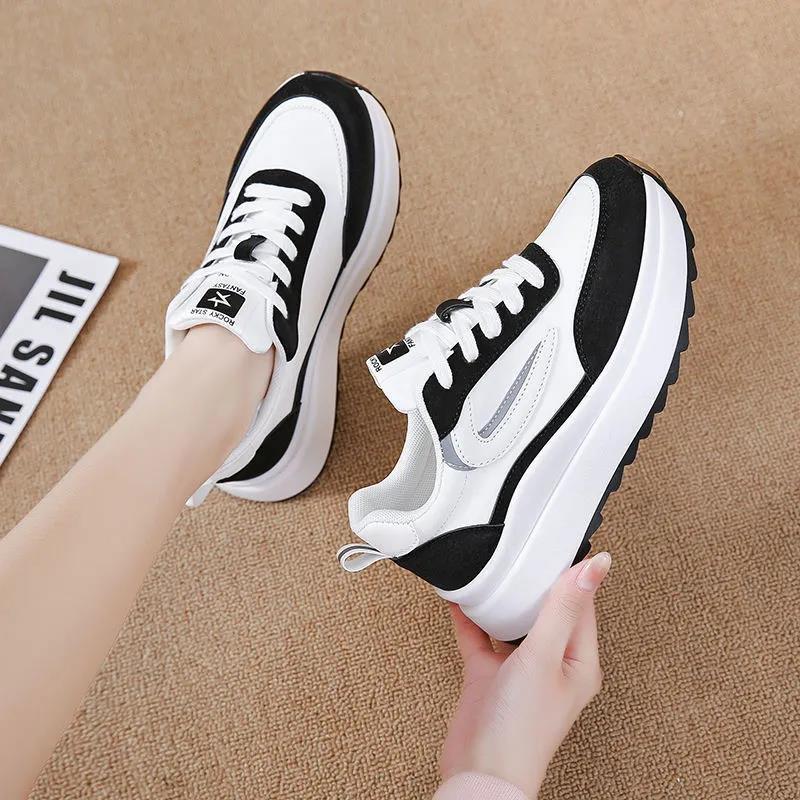 Damen Sportliche Sneakers mit modischer Profilsohle und atmungsaktivem Obermaterial