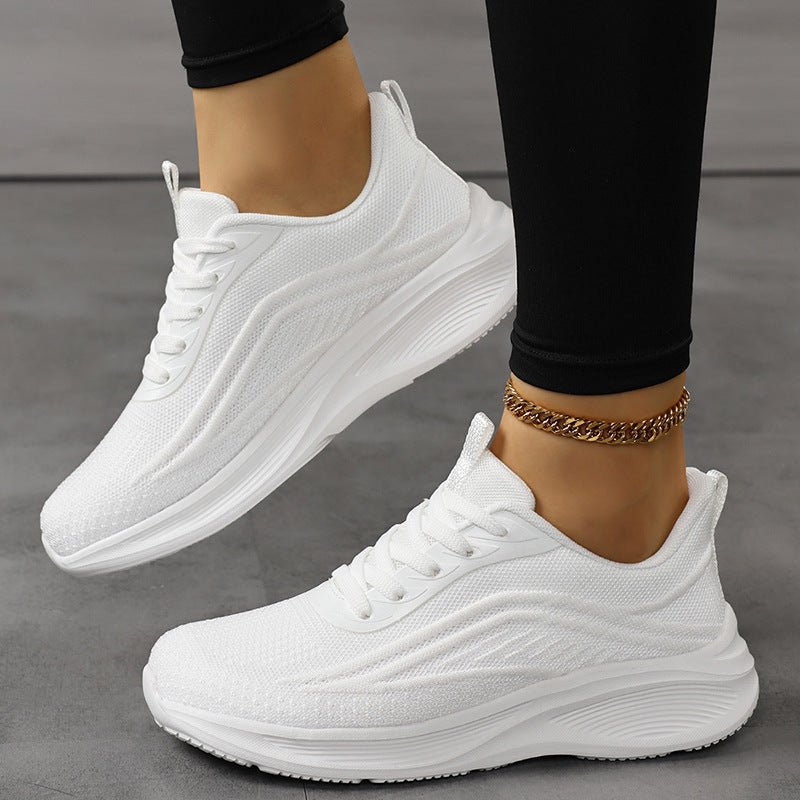 Damen Atmungsaktive Strick-Schnürsneaker mit ergonomischer Wedge-Dämpfung Shop Nory