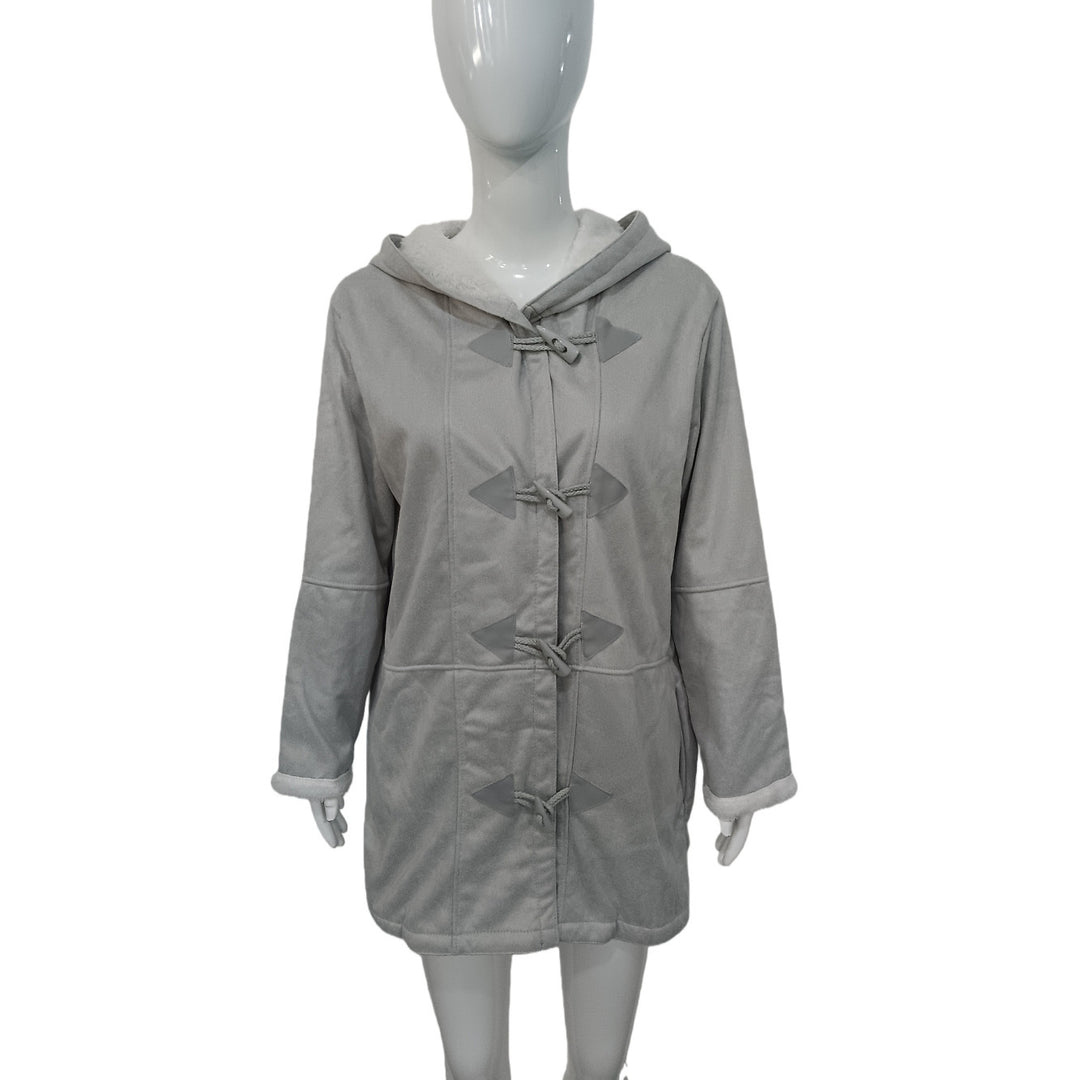 Damen Kapuzen-Dufflecoat mit Kunstfellbesatz und KnShop Noryelverschlüssen Shop Nory