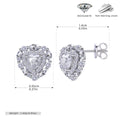 Damen Ohrstecker mit herzförmigem Moissanit-Design und funkelnden Zirkonia Shop Nory
