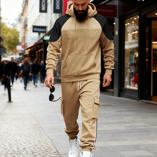 Herren nan zweiteiliges Utility-Freizeitset mit Kapuzenpullover und Cargo-Jogginghose Shop Nory