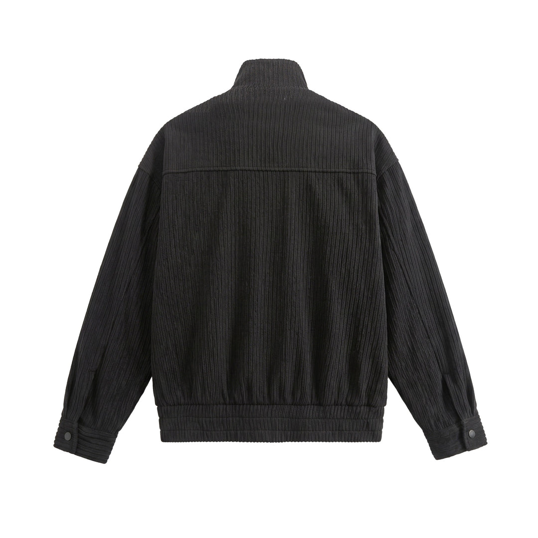 Herren Struktur-Boxy-Jacke mit Stehkragen und Zwei-Wege-Reißverschluss Shop Nory