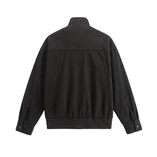 Herren Struktur-Boxy-Jacke mit Stehkragen und Zwei-Wege-Reißverschluss Shop Nory