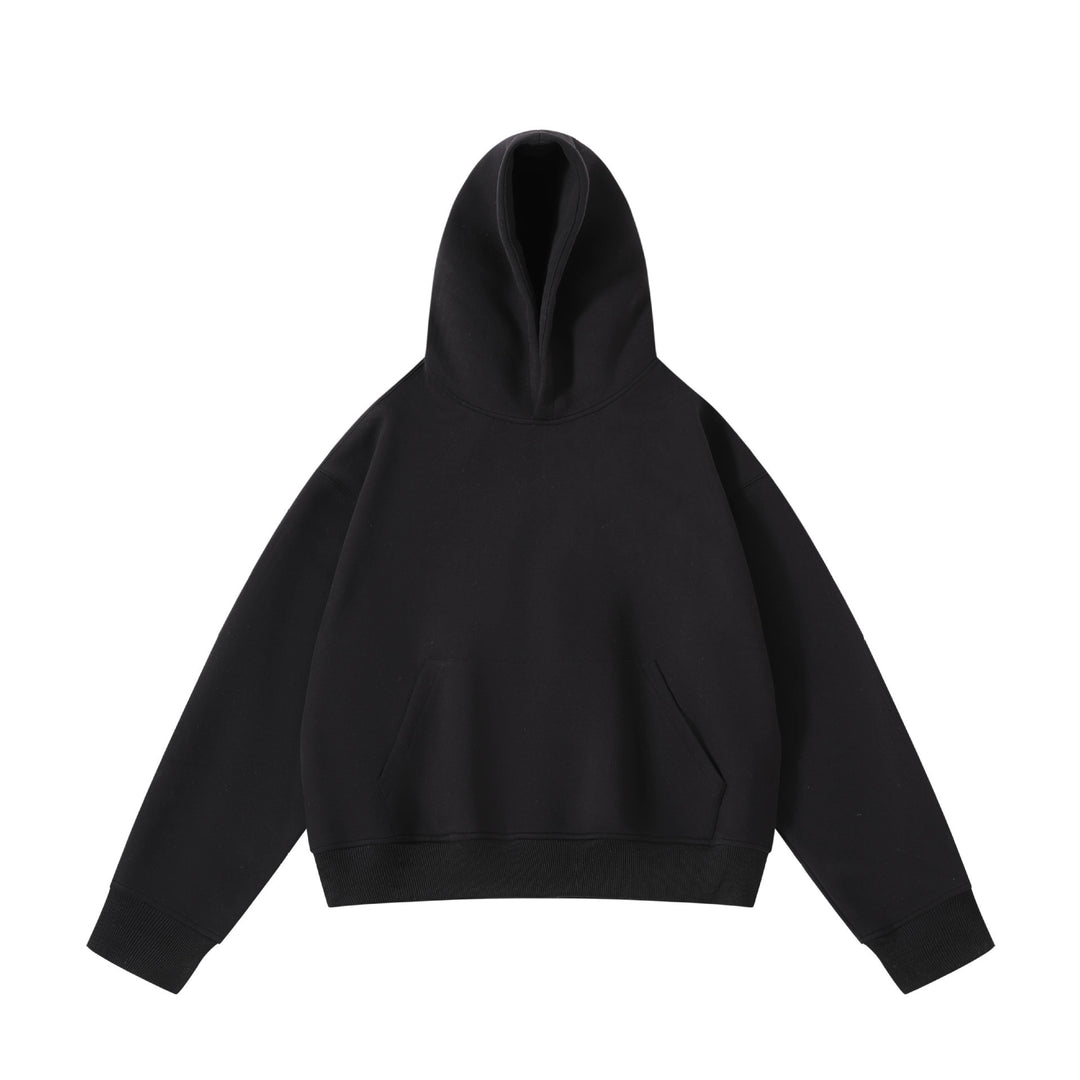 Unisex schwerer Oversize-Kapuzenpullover mit doppellagiger Kapuze Kängurutasche und breitem Rippbund Shop Nory