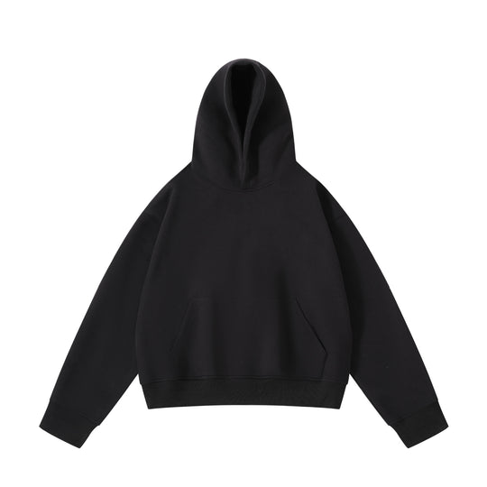 Unisex schwerer Oversize-Kapuzenpullover mit doppellagiger Kapuze Kängurutasche und breitem Rippbund Shop Nory