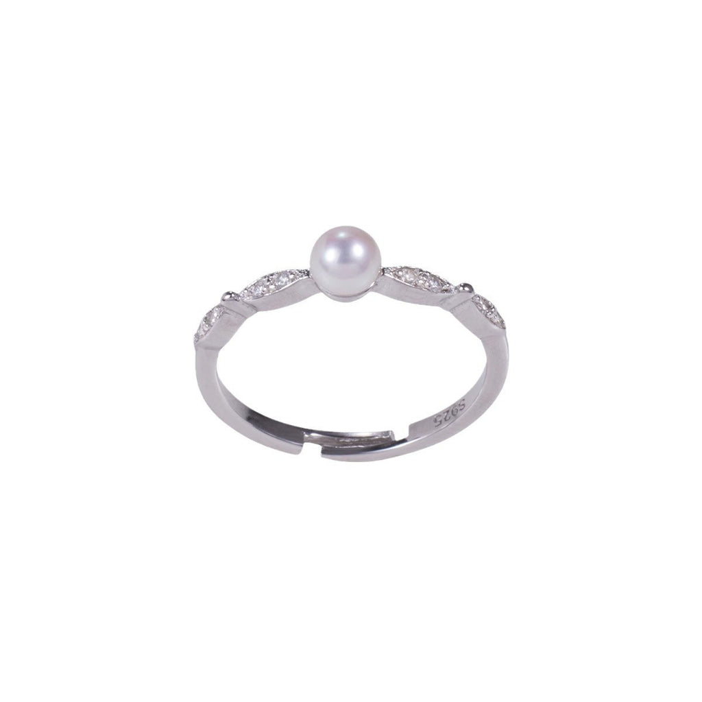 Damenring mit eleganter Perle und glitzernden Zirkonia Shop Nory
