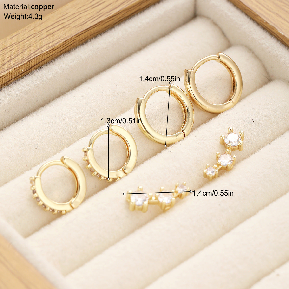 Damen Ohrstecker-Set mit funkelnden Kristallen und elegantem Design Shop Nory