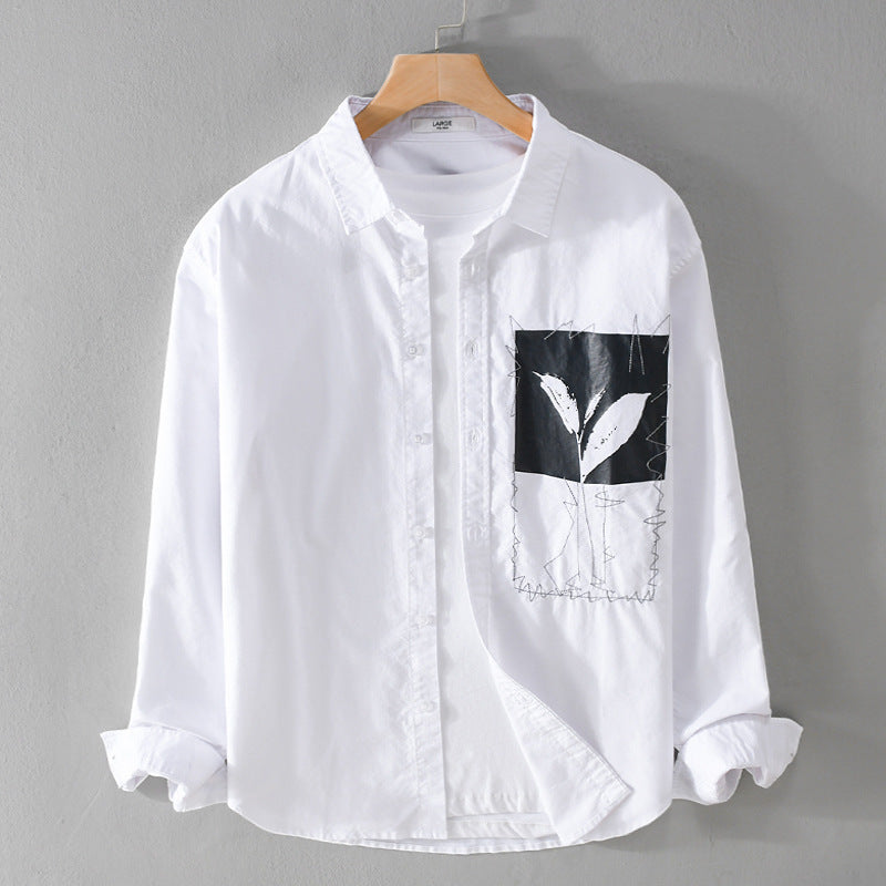 Herren Overshirt-Hemd mit Print-Patch und integriertem T-Shirt Shop Nory