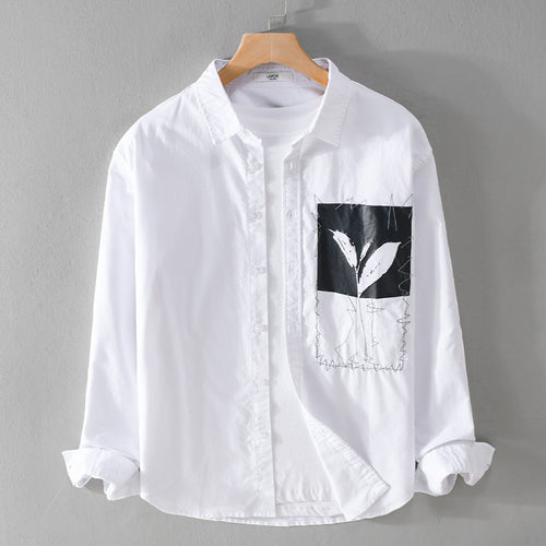 Herren Overshirt-Hemd mit Print-Patch und integriertem T-Shirt Shop Nory