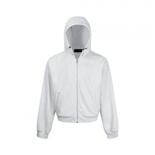 Unisex Kurzer Kapuzen-Zippullover aus French Terry mit Raglanärmeln und verdeckten Eingrifftaschen Shop Nory