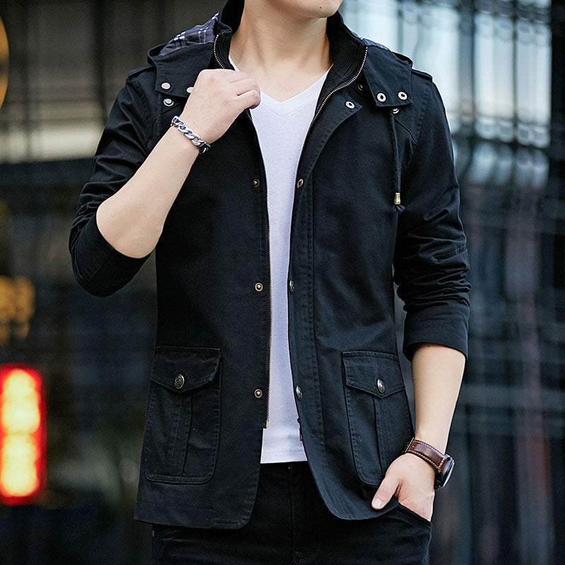Herren Robuste Parkajacke mit verstellbarer Kapuze Shop Nory