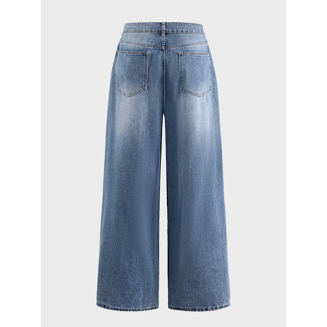 Damen Weite Denim-Hosen Shop Nory