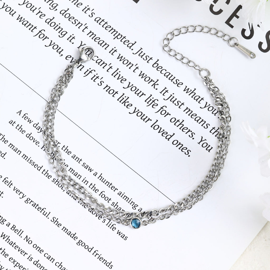 Damen Elegante Doppelreihe Armband mit funkelndem Kristall Shop Nory
