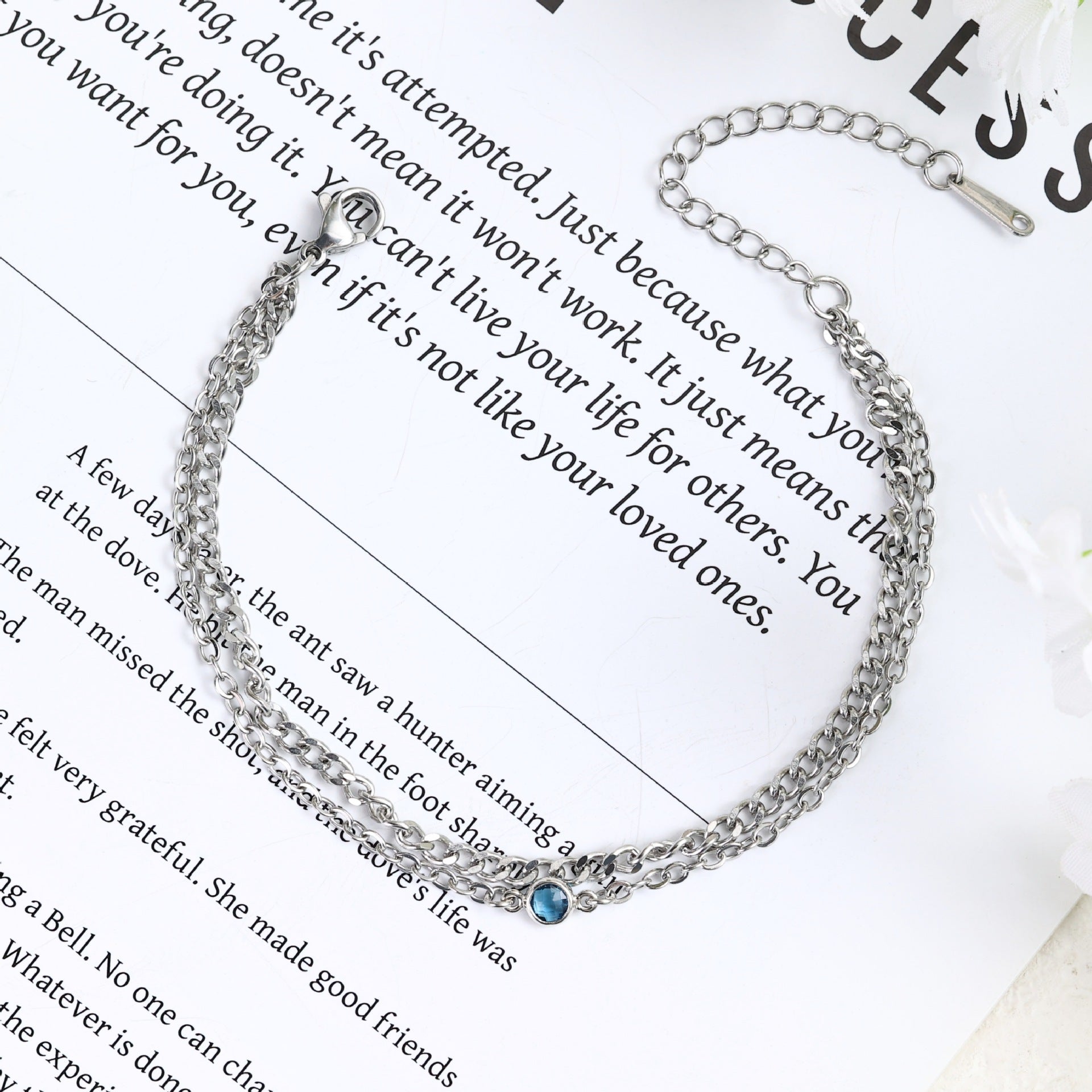 Damen Elegante Doppelreihe Armband mit funkelndem Kristall Shop Nory