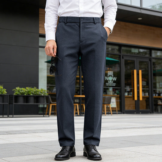 Herren Elegante gerade Tailoring-Hose mit Bügelfalte und feiner Fischgrätstruktur Shop Nory