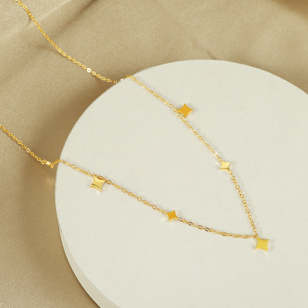 Damen Geometrische Sternmotiv Halskette Shop Nory