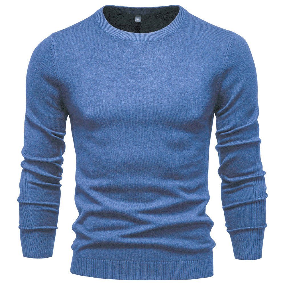 Herren Rundhals Pullover aus hochwertiger Baumwolle