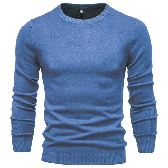 Herren Rundhals Pullover aus hochwertiger Baumwolle
