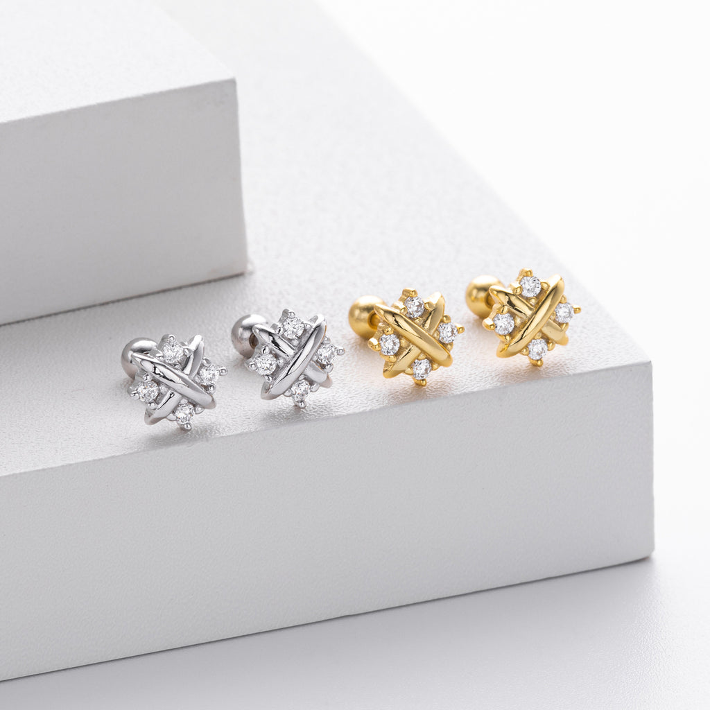 Damen Ohrstecker mit zarten Zirkon-Akzenten und hochwertigem 925 Sterling Silber Shop Nory