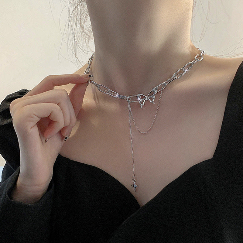 Damen Halskette mit verspieltem Kettendesign und abnehmbarem Anhänger Shop Nory